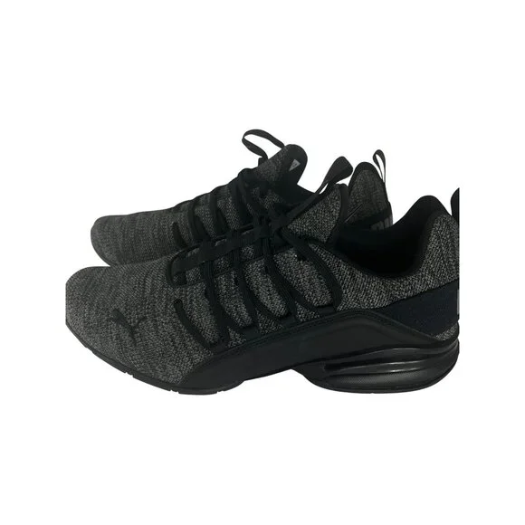 Puma Men’s Athletic Sneakers US 11.5 Gray Knit Lace-Up Running Shoes